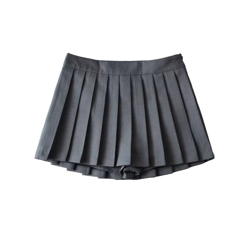 2025 Autumn American Hot Girl High-Waisted Pleated A-Line Mini Skirt