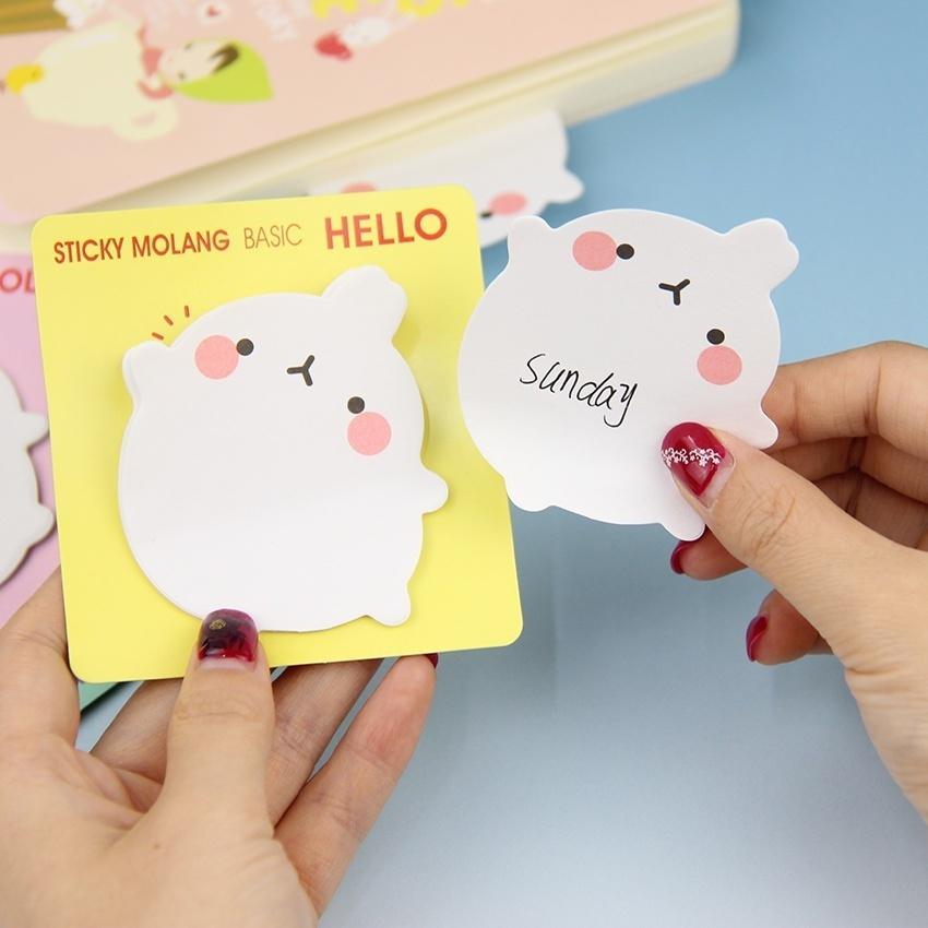 3 szt. Losowy kolor Praktyczne Naklejki Paster kształt królika Notatnik Karteczki samoprzylepne