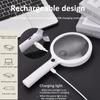 40/30/20X Rechargeable Handheld Illuminated Magnifier Portable Magnifying Glass with 3 Lighting Modes Magnifier for Reading
