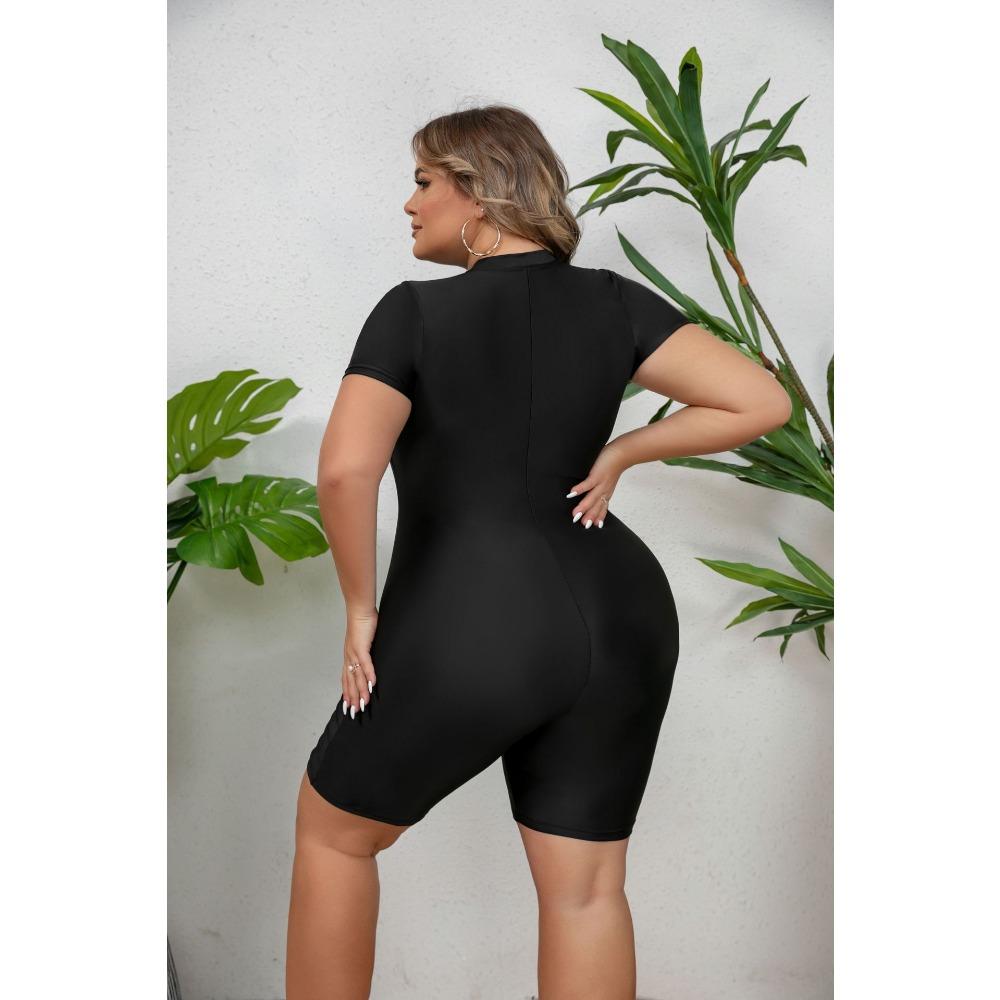 Large Size One-piece Zipper Sports Swimsuit Women's Long-sleeved Surfing Swimsuit Surfing Suit Flat-angle Suit Snorkeling Suit