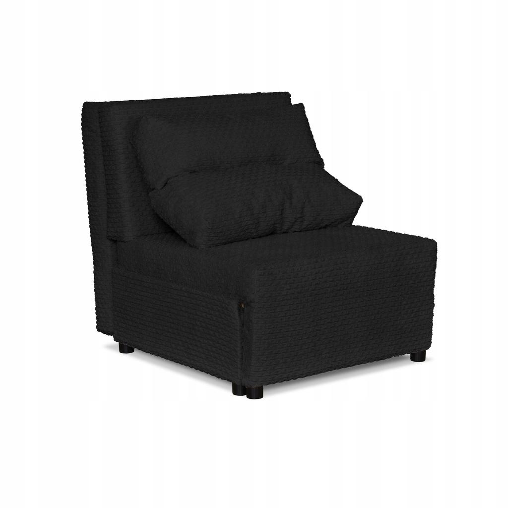 Fold-out Armchair Sleeping Function KIMO Bedding Container Family Furniture Black