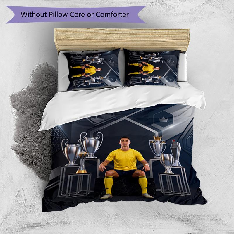 Cristiano Ronaldo Printed Bedding 3 Piece Set Cozy Breathable Bed Cover Set As Housewarming Holiday Gift