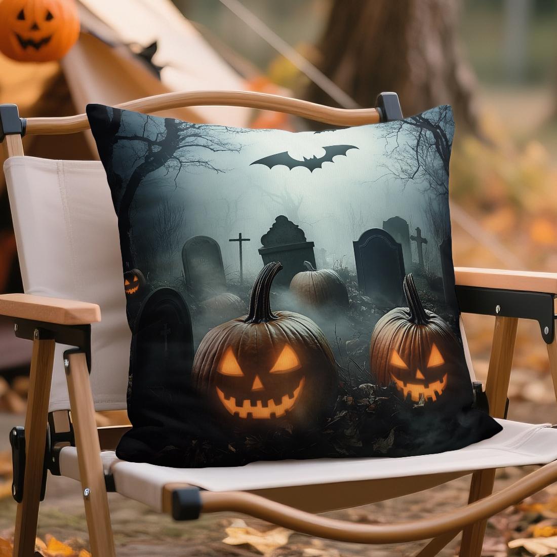 Tinika Chen Unisex Halloween Pumpkin Cushions Pillowcase Cushion Cover Throw Pillow Sofa Decoration Pillowcover Home Car Sofa Decor