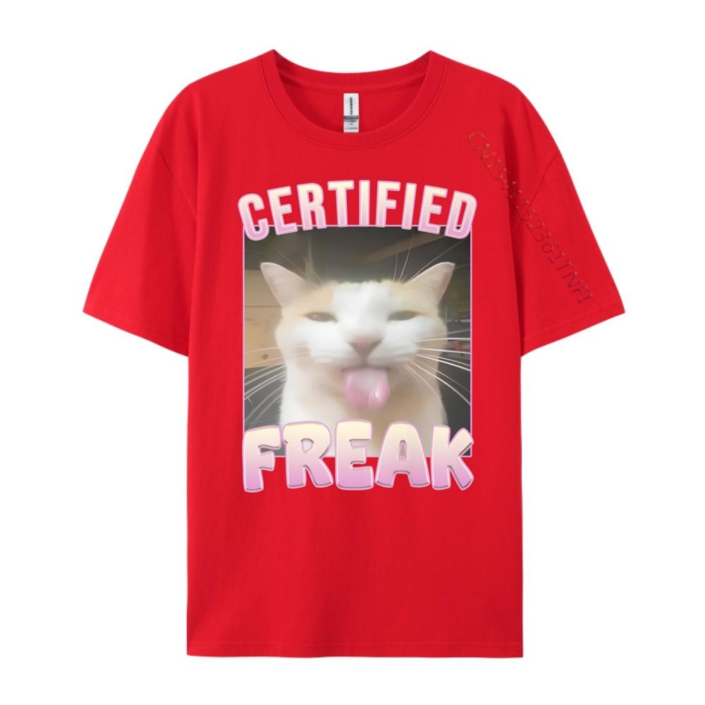 Certified Freak Cat Meme Mens Clothing Free Shipping Clothes Tee Shirt S