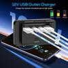 Mount RV USB Charging Socket Dual USB-C 36W PD + Dual For QC3.0 Waterproof Design with LED Voltmeter for 12V 24V Use