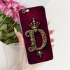 For iPhone 6 6S Case For iPhone 6s Cover Transparent Luxury Crown A-Z Letters 2D Painted Soft Casing