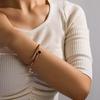 Htpwe Stainless Steel Roman Numeral Nail Bracelet Women's Plated 18k Gold Couple Holiday Gift Bracelet Party Daily Zircon