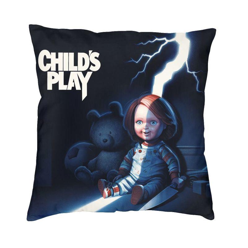 Good Guys Childs Play Chucky Cushion Covers xcm Velvet Killer Doll Overalls Pillow Case Sofa Square Pillowcase Decoration