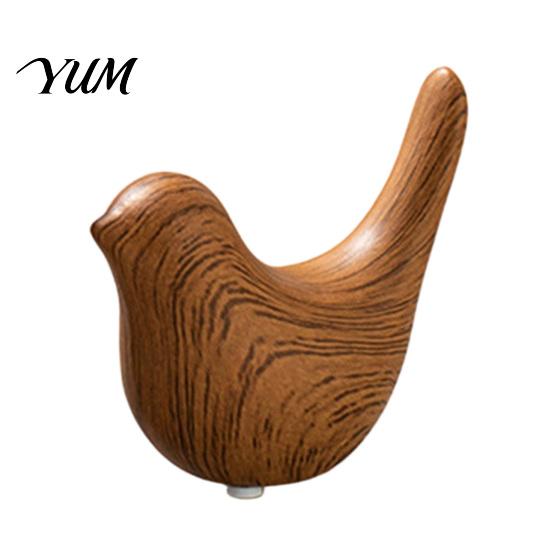 Modern Ceramic Bird Statues Figurines with Wood Grain Look, Home Decor Animal Sculptures, Birds White Accessories for Living Room Bedroom Office