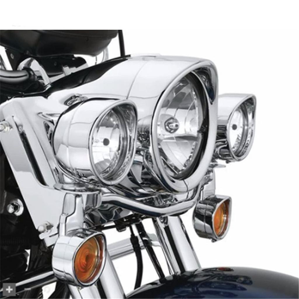 Motorcycle Chrome 7''Headlight Trim Ring+4.5'' Fog Light Cover +Visor Style Turn Signal Trim Ring For Harley Touring FLH Softail