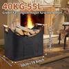 Firewood Storage Bag Capacity Firewood Bag with Wooden Handles Water Resistant Foldable Design Portable Log Carrier for Easy