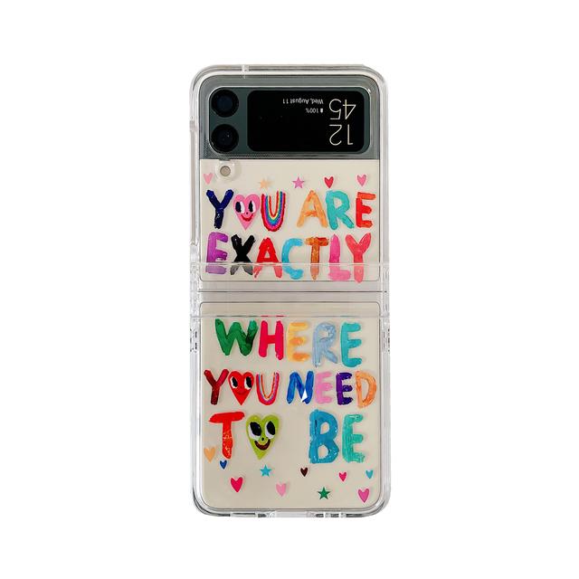 

Чехол для Samsung Z Flip 4, прозрачный складной чехол с забавными граффити для Galaxy Z Flip 3, 5 г, Zflip4, противоударная жесткая задняя крышка For Samsung Z Flip 3