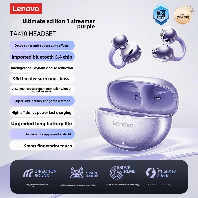 Auricolari Wireless Bluetooth 5.4 Originali Lenovo TA410 TWS Effetti Sonori Panoramici Durata della Batteria Ultra Lunga Cuffie Comode da Indossare