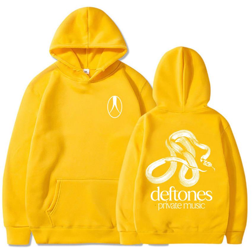 Soukromá hudba Vyšívaná mikina s kapucí Rocková kapela Deftones Mikina Unisex Streetwear Dlouhý rukáv Móda Pánské oblečení