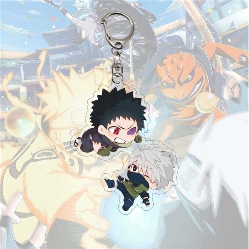 Anime Naruto Acrylic Keychain Accessaries Uzumaki Naruto Cartoon Keyring