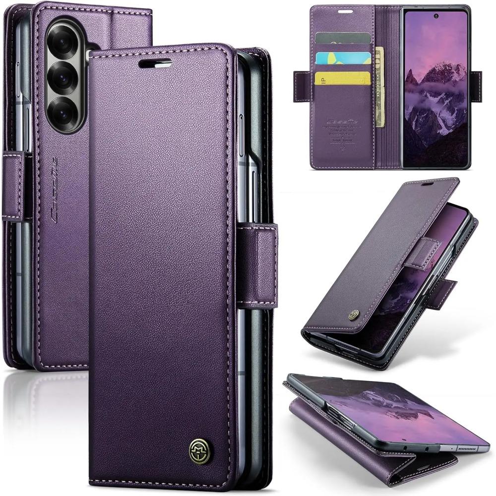 Premium Business Folio Flip RFID Leather Phone Case For Samsung Z Fold 8 Ultra 7 6 5 Magnetic Kickstand Card Holder Wallet Cover