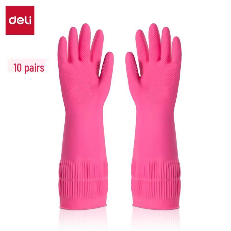 Deli Dexin LQ622-M Extended Latex Cleaning Gloves