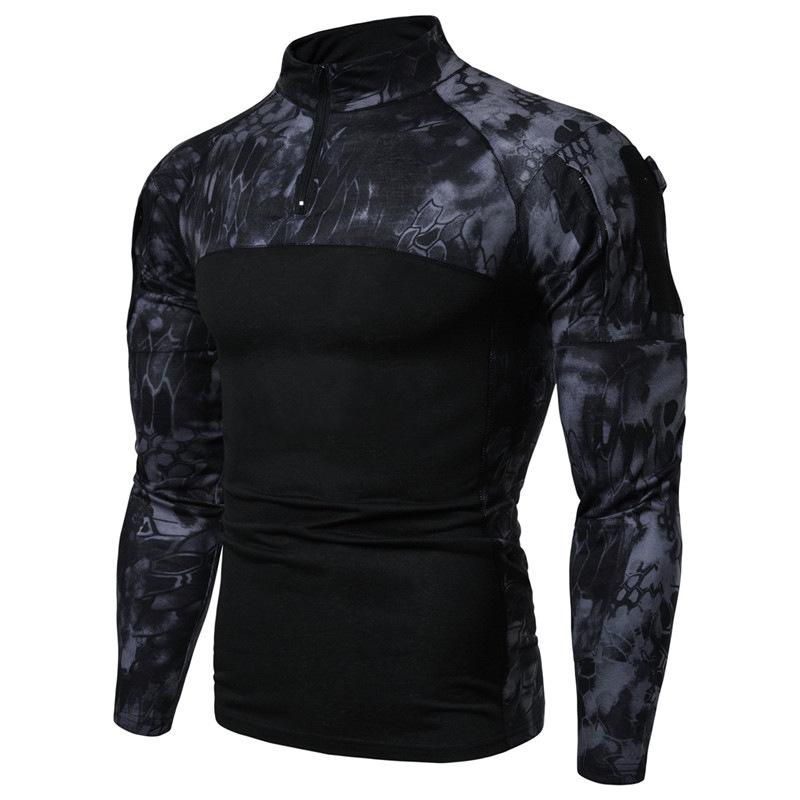 Men's Outdoor Stretch Fitness Camouflage Long Sleeve T-Shirt Men's T-Shirt