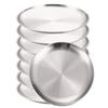 8Pcs Stainless Steels Round Golden Shallow Tray Plate Rust-Proof 14/17/20/23/26cm Camping Plate BBQ Picnic Dishes Cookware