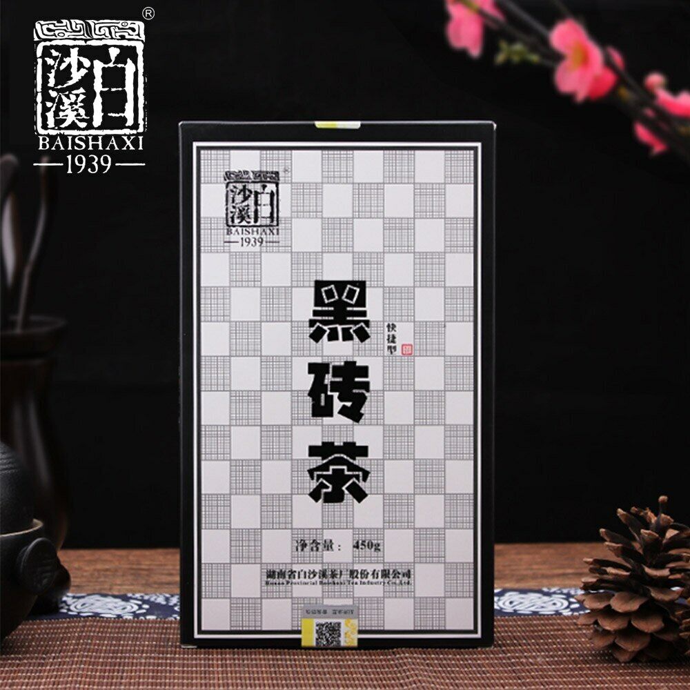 HE ZHUANG CHA 2018 China Anhua Baishaxi Instant Dark Tea Shortcut Brick Tea 450g