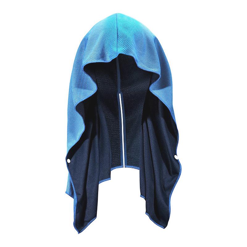 Quick-Dry Cooling Sports Towel Hoodie for Beach, Camping, Fitness & Sun Protection
