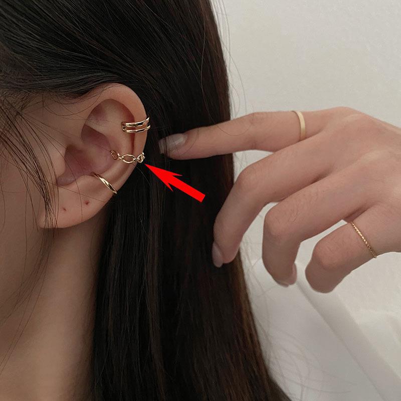 Boucles d'oreilles manchettes d'oreille empilables pour enfants sans piercing pour performance de danse de rue - Bijoux de style hip-hop pour garçons et filles