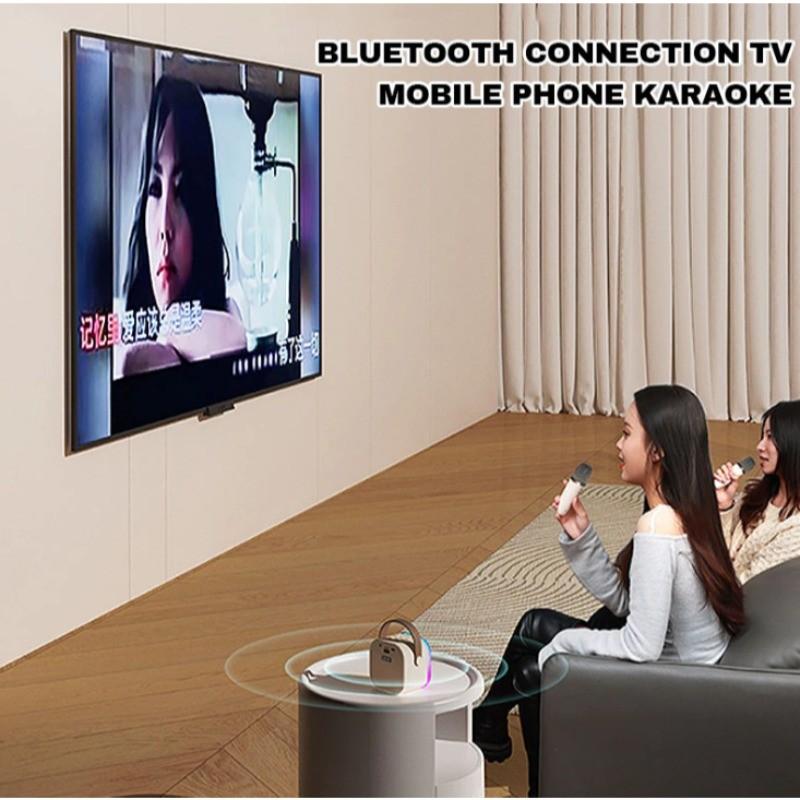 Wireless Mini Karaoke Speaker With Karaoke Bluetooth Microphone Home RGB Light Portable KTV Karaoke Machine