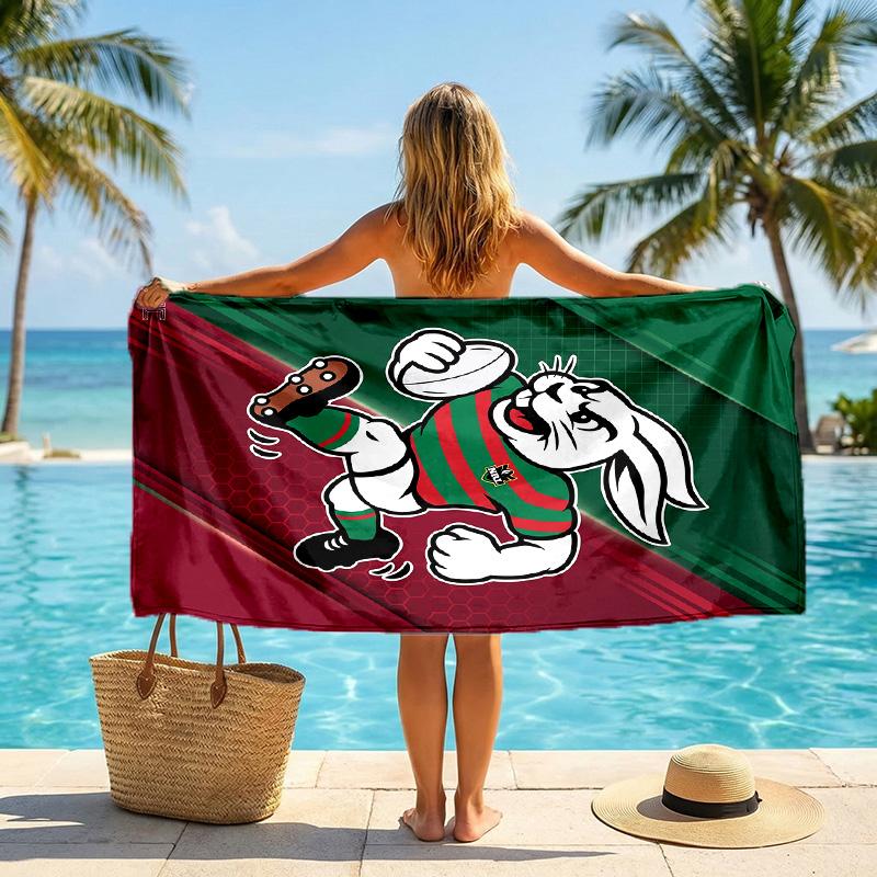 South Sydney Rabbitohs Mode Strandtuch Tragbar Weich Schnelltrocknend Handtuch Für Schwimmen Camping Urlaub