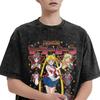 Sailors Moons T Shirts Hip Hop Washed Short Sleeve Harajuku TShirt  Vintage for Unisex Women Tops Streetwear Summer Tee Shirt