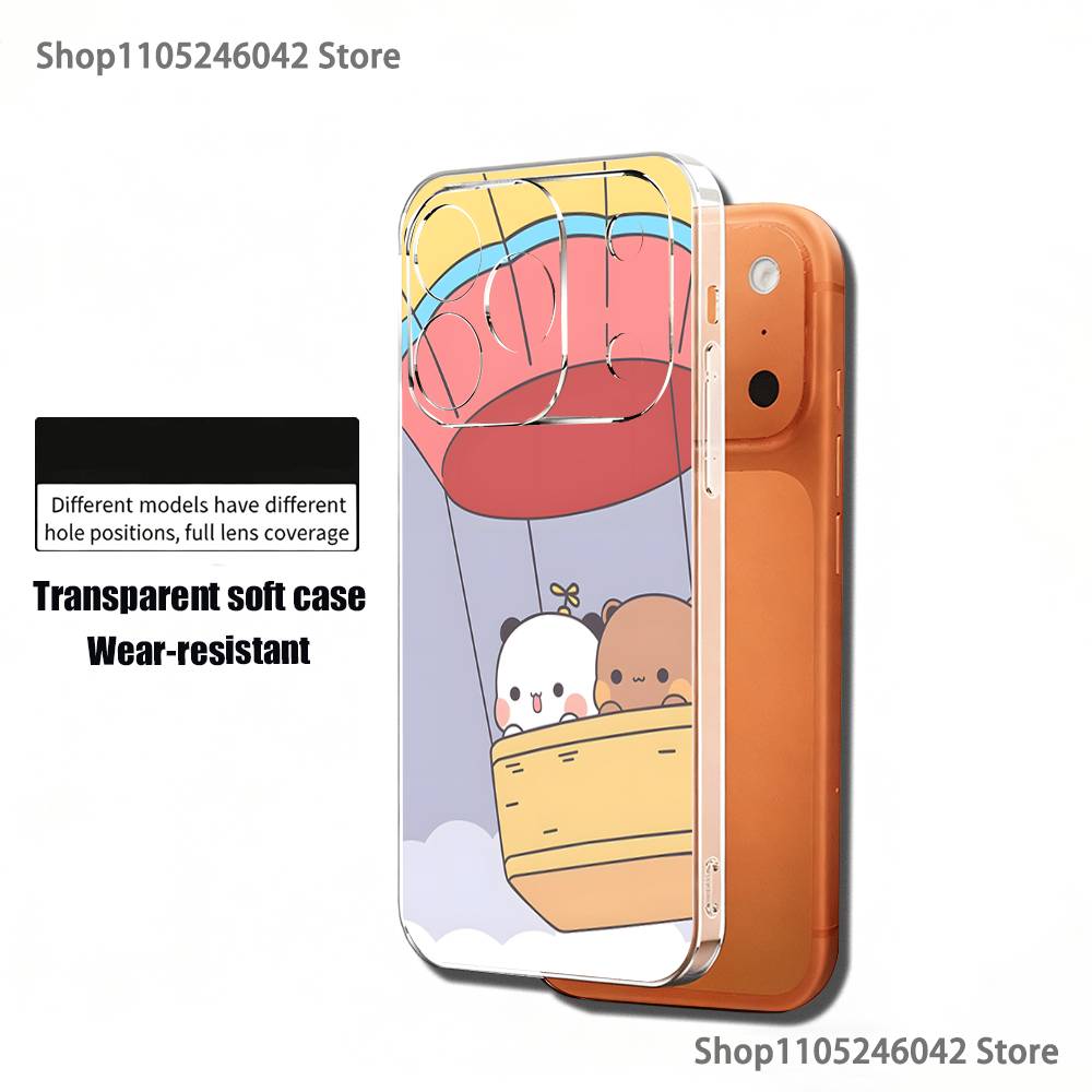 

Милый прозрачный мягкий чехол BuBu DuDu для iPhone 17,16,15,14,13,12,11 Pro,Max,Plus,X,XS,XR,SE4,E Mini iPhone13mini