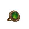 Volledig Groen, Yang Groen, Natuurlijke Agaat Groen Chalcedoon Ring, Opening Voor Vrouwen Is Licht Ingelegd, En De Echte Foto Is Trouw.