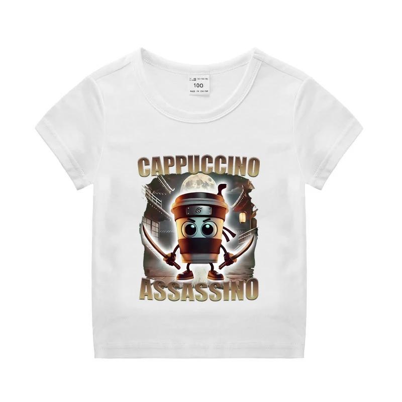 Children's Summer T-shirt Tung Tung Sahur Children's T-shirt Fun Meme Short Sleeve Men's and Women's Top