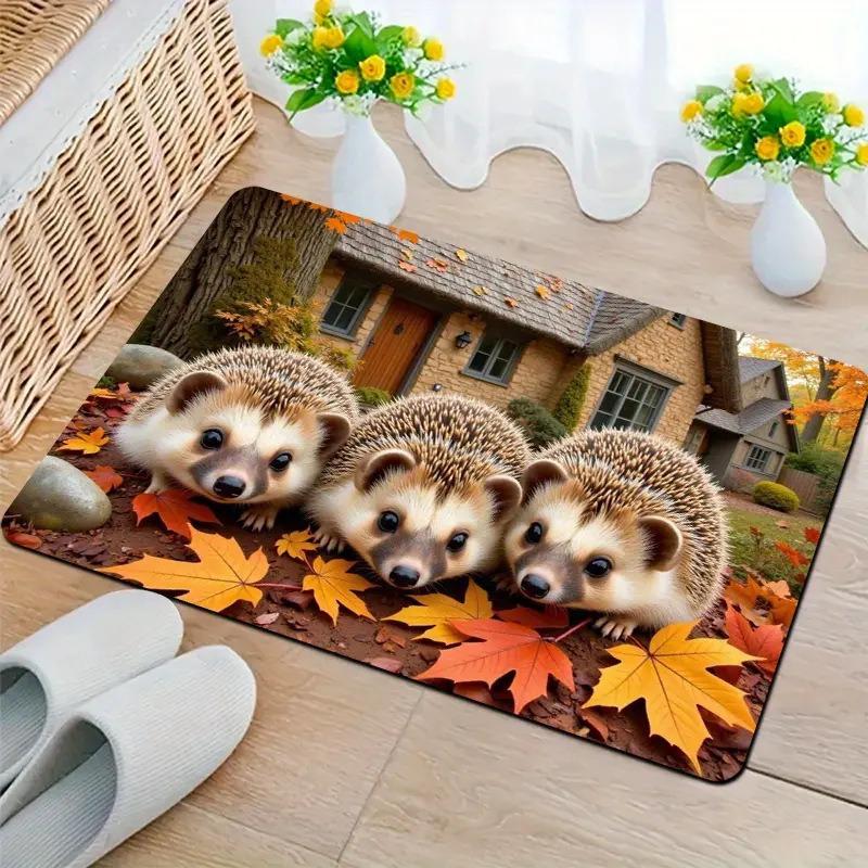 

American-Style Vintage Maple Rug For Entrance Hall, Stain-Resistant Entry Mat Bathroom Water-Absorbing Carpet Home Decor 40X60CM (1.3X2FT