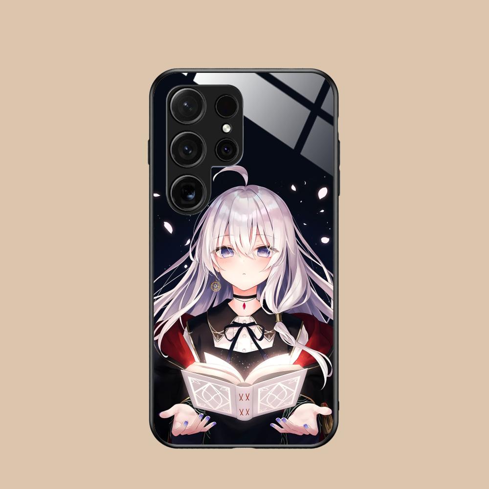 Wandering Witch Elaina Glass Mobile Phone Case for Samsung Galaxy S26 S25 S24 S23 S22 S21 S20 Note20 Plus FE Ultra Cover