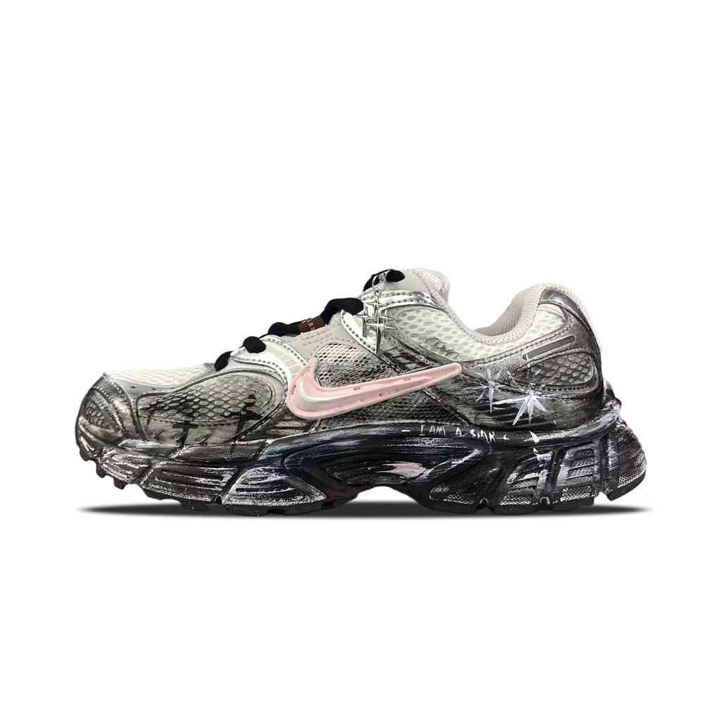 Nike V5 RNR Abriebfest Atmungsaktiv Abriebfest Atmungsaktiv Niedrige Laufschuhe Damen Silber Rosa HQ7901-102(Team401-LD)