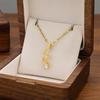 316L Stainless Steel New Fashion Fine Jewelry Japanese Zircon Spiral Shape Charm Chain Choker Necklaces Pendants For Women