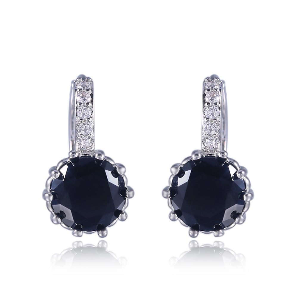 Temperament Versatile Simple Wind Zircon Earrings Women'S 11-Color Optional Ear Buckle Earrings
