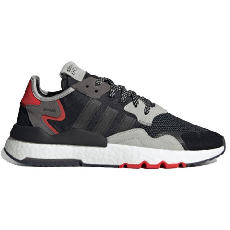 Adidas Originals Nite Jogger Fabric Suede Sports Comfortable Non-Slip Low-Top Lifestyle Casual Shoes Unisex Casual Shoes Black Red G26311