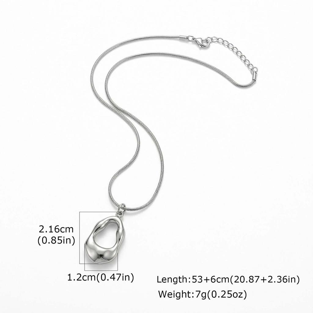 Hippop Irregular Pendant Necklace for Women Stainless Steel Snake Chains Hollowed-Out Necklaces Minimalist Trendy Jewelry Gift
