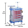 ABS Multifunctional Anesthesia and Infusion Emergency Cart with Five Drawers