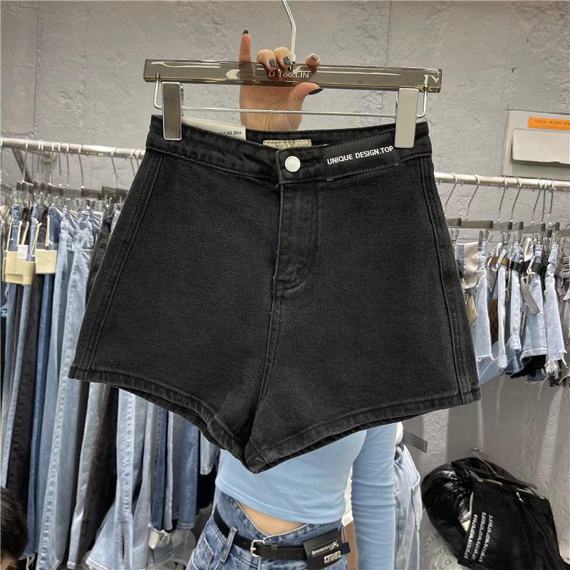 

Women s Slim Fit High-Waisted A-Line Denim Shorts (2022) S чорний