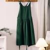 Japanese Korean Style Cotton Linen Apron with Custom Logo for Gardening, Cafe, and Kitchen Use