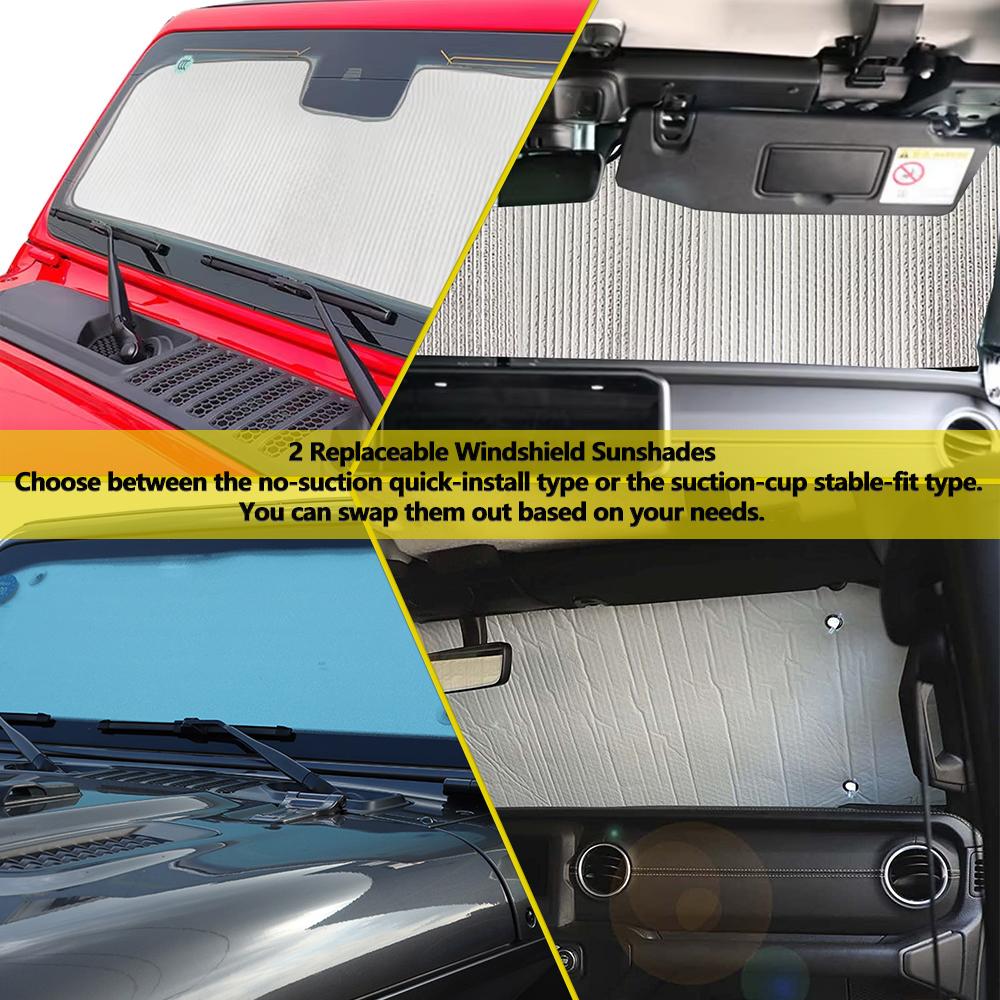 Sunshade Full Set Side Window Front Windshield Cover Anti-UV Insulation for Jeep Wrangler JL 2025-2026 4-door Car Accessories