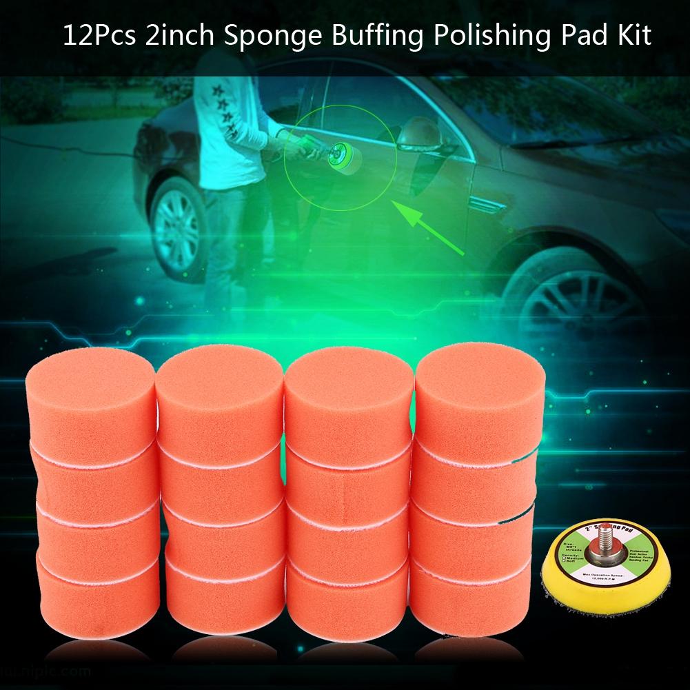 17Pcs 2-Inch Sponge Buffing Polishing Pad Kit for Car Polisher