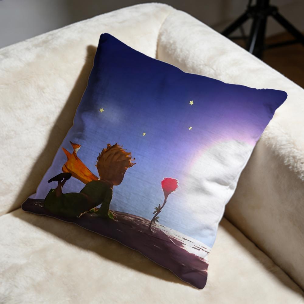 Trendy TThe Little Princeing Cushion Cover Soft Decorative Pillow Case Suitable for Bedroom Sofa Car Travel Use
