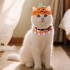 Clothes Halloween Pets Costumes Breathable Cat Woven Hat Bib Halloween Cat Headgear  Photos Props