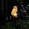 Solar-Powered LED Owl Garden Lamp - Resin Animal Yard Decor