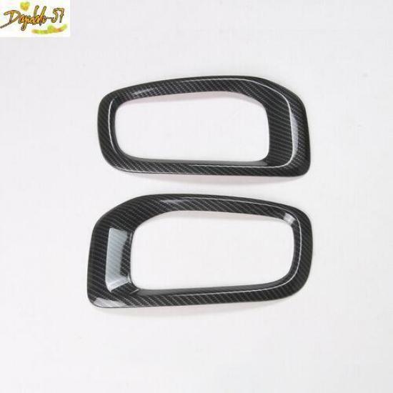 For Jeep Renegade 2015-2018 Carbon Fiber Exterior Front Fog Light Frame Trim