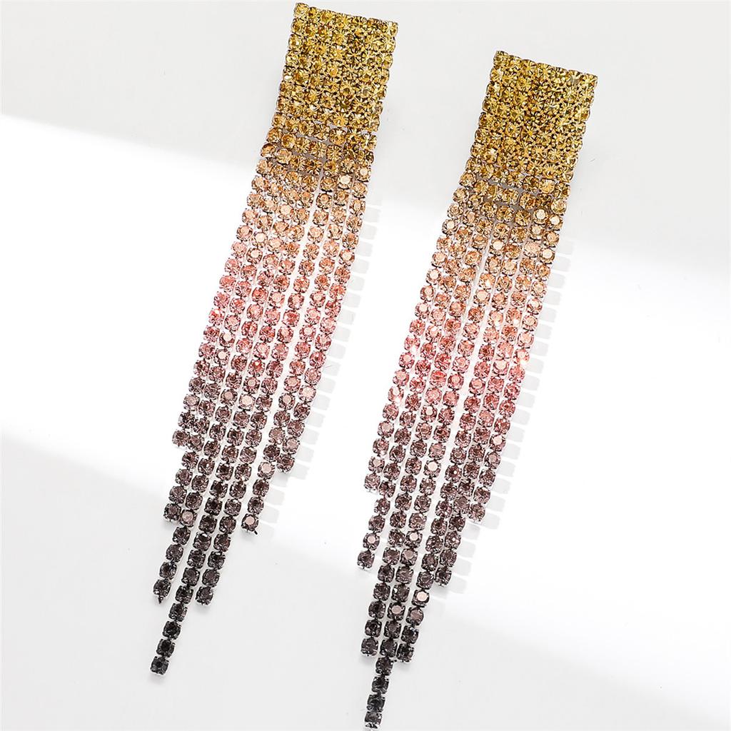 Explosive Super Flash Full Diamond Long Fringed Earrings