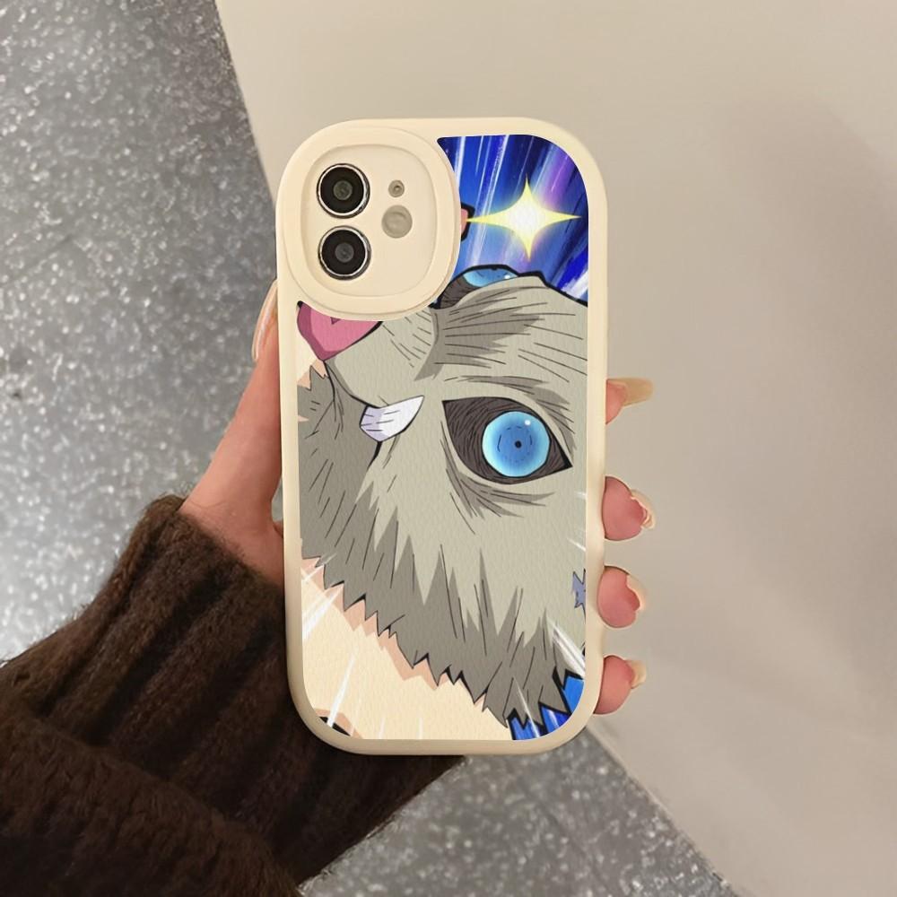 Inosuke Hashibira Anime Telefondeksel Hardt Lær For IPhone 14 13 12 Mini 11 14 Pro Max Xs X Xr 7 8 Plus 6 6s